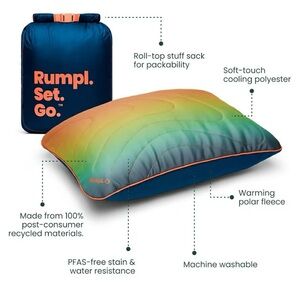 Rumpl Baja Fade Adjustable Camp Pillow in Medium 22”x15” packable travel